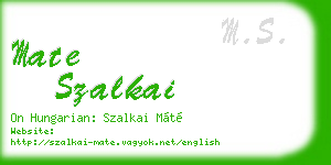 mate szalkai business card
