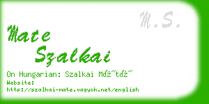 mate szalkai business card